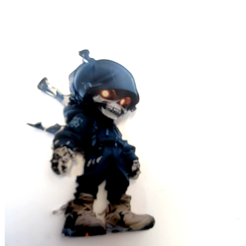 Dark Hooded Skeleton Assassin Pin Acrylic Cartoon Lapel Brooch Anime Style New